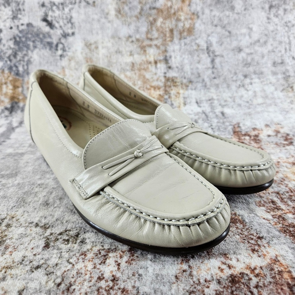 SAS Tripad‎ Comfort Penny Loafers Womens 8 Narrow Off White Ivory Nursing Casual